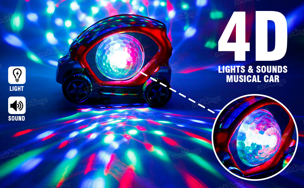 Musical car 360 Degree Universal Wheel Light and music boys and girls 