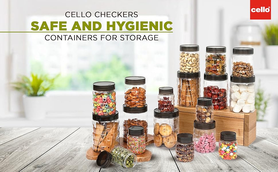 Cello checkers Pet containers