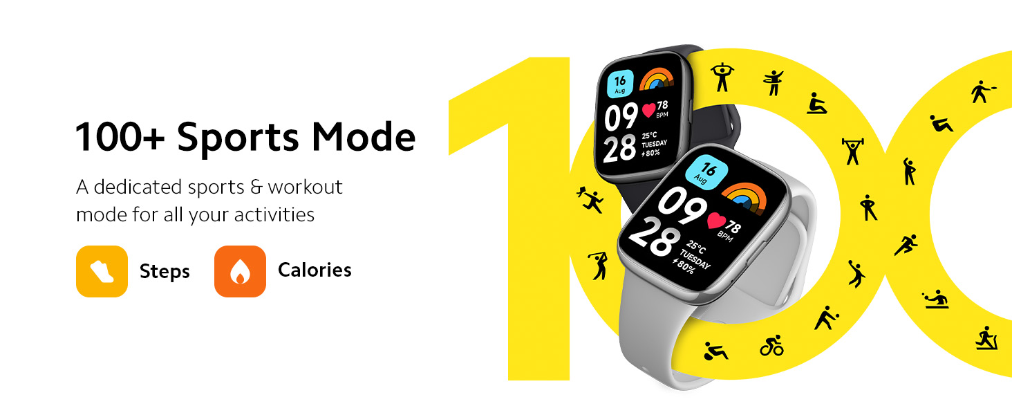 Multiple many 100+ sports mode tracker for activity health