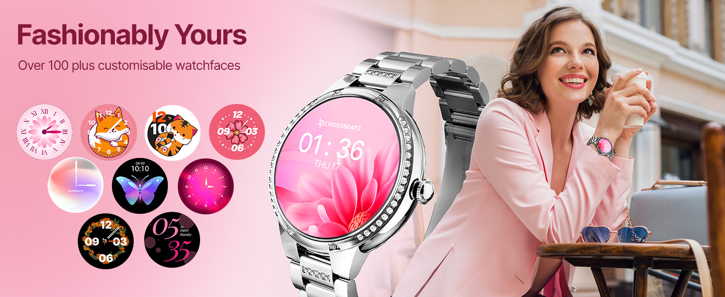 for girls,round dial smart watch 1.  couple watches,rose gold watches for women,amoled